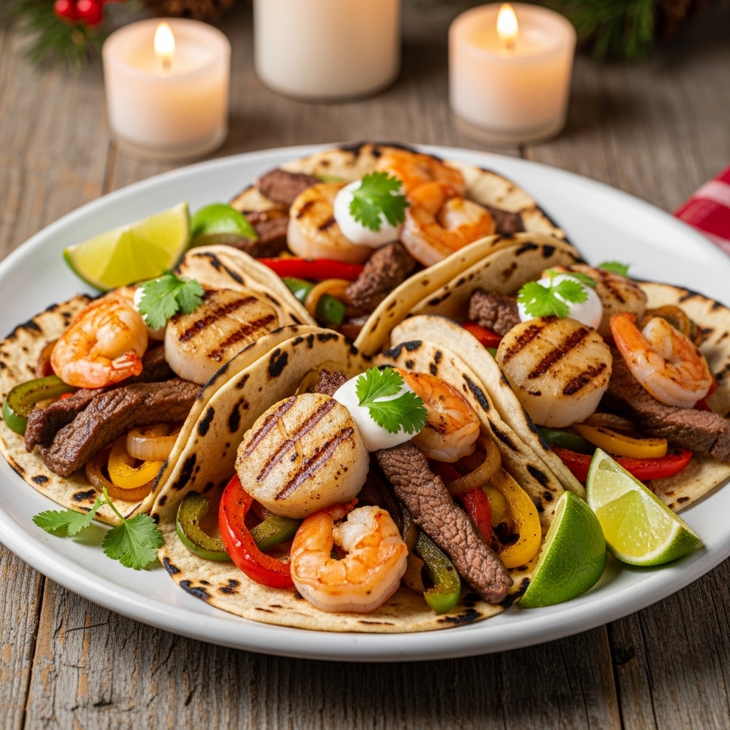 Grilled Surf & Turf Fajita Street Tacos