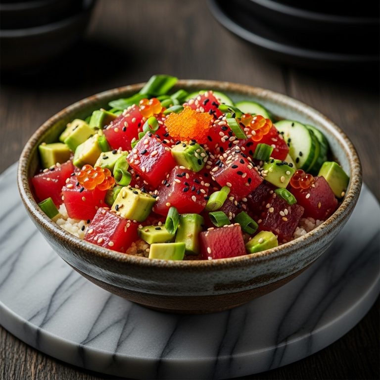 Hawaiian Ahi Poke Bowl (Keto Friendly)