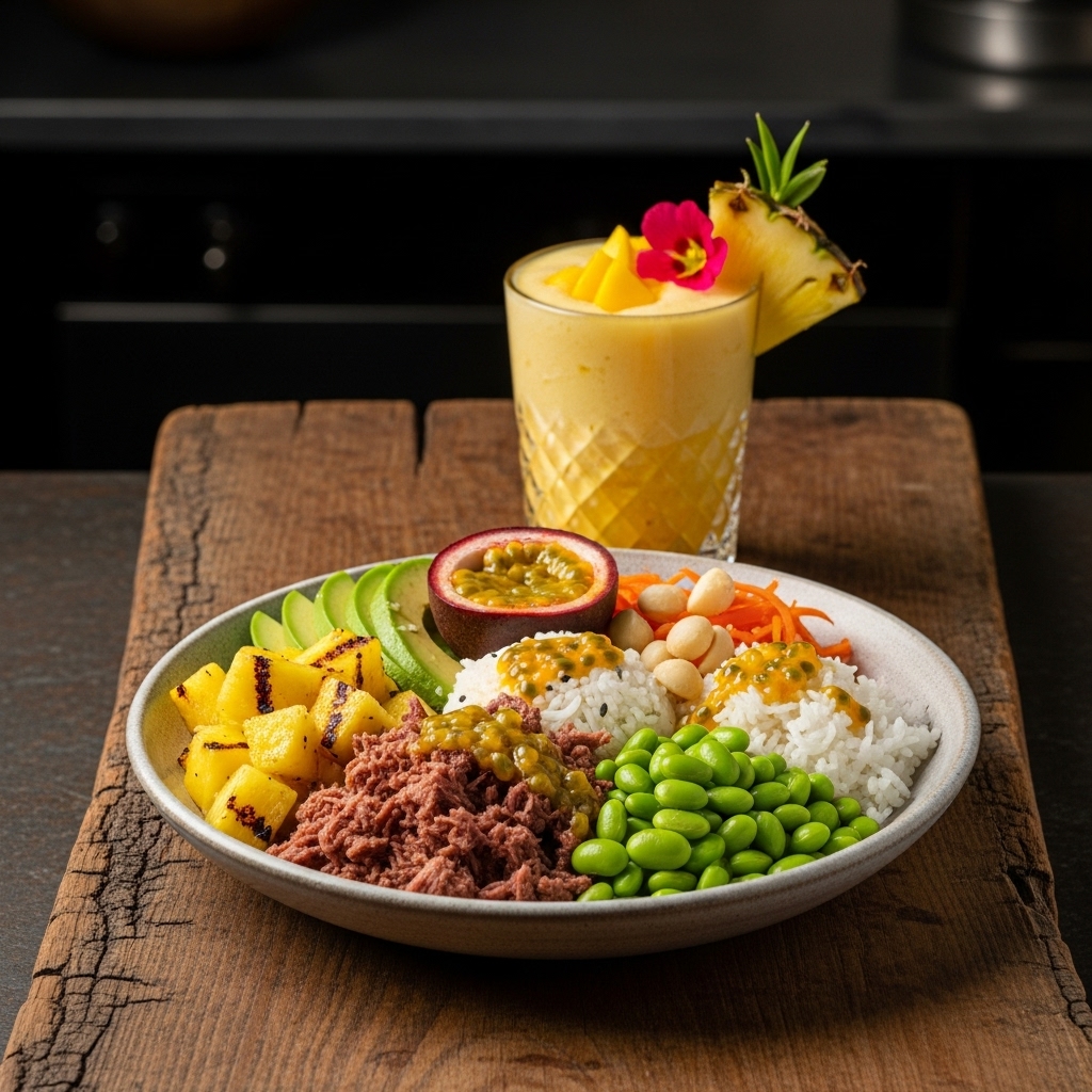 Hawaiian Island Protein Bowl with Tropical Smoothie