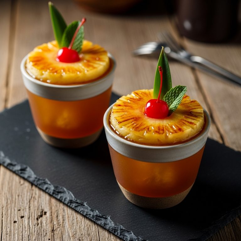 Hawaiian Pineapple Upside-Down Mocktail for Two