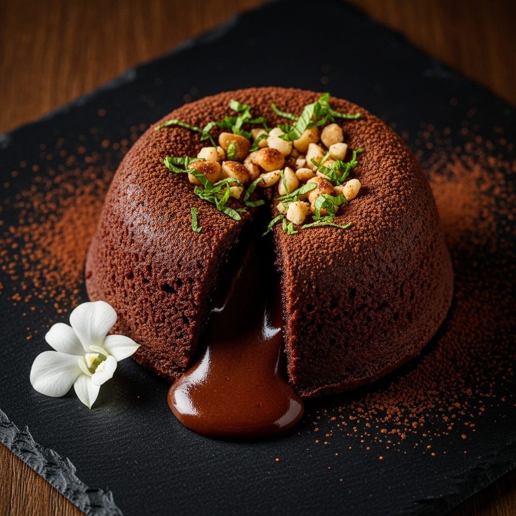 Heavenly Hawaiian Vegan Chocolate Lava Cake