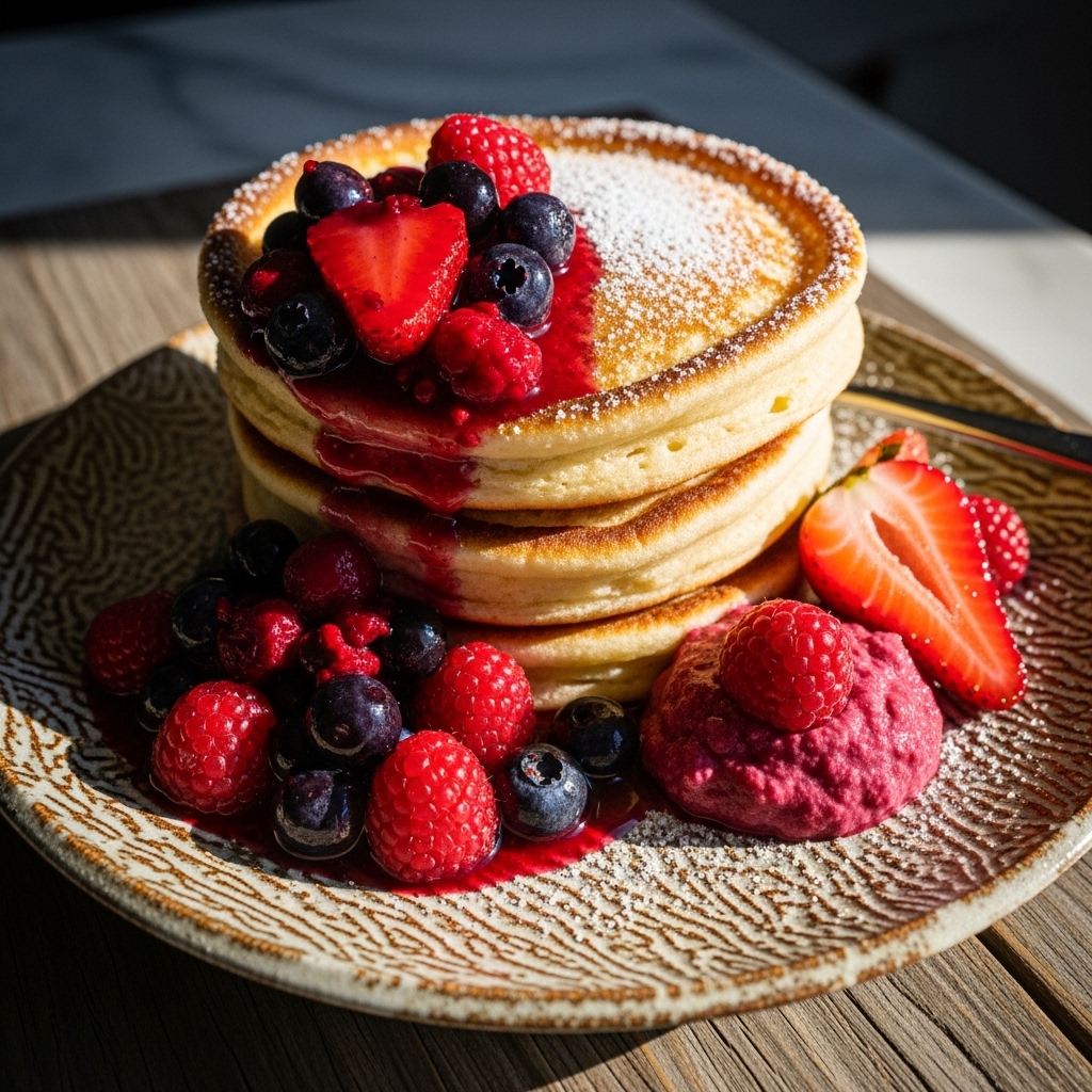 Heavenly Keto German Pancakes with Berry Compote