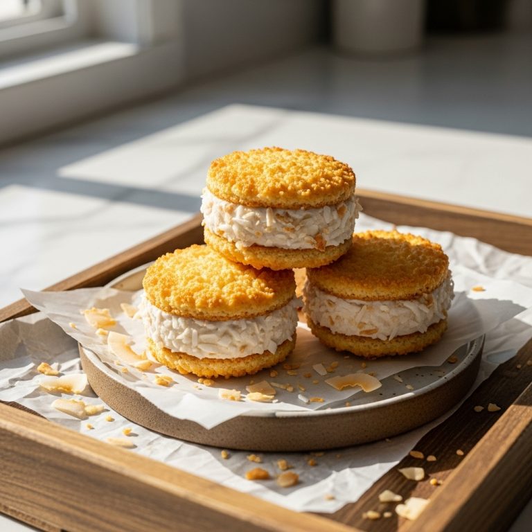Heavenly Paleo Coconut Macaroon Ice Cream Sandwiches