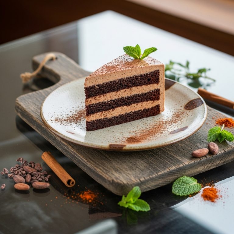 Heavenly Vegan Mexican Chocolate Mousse Cake