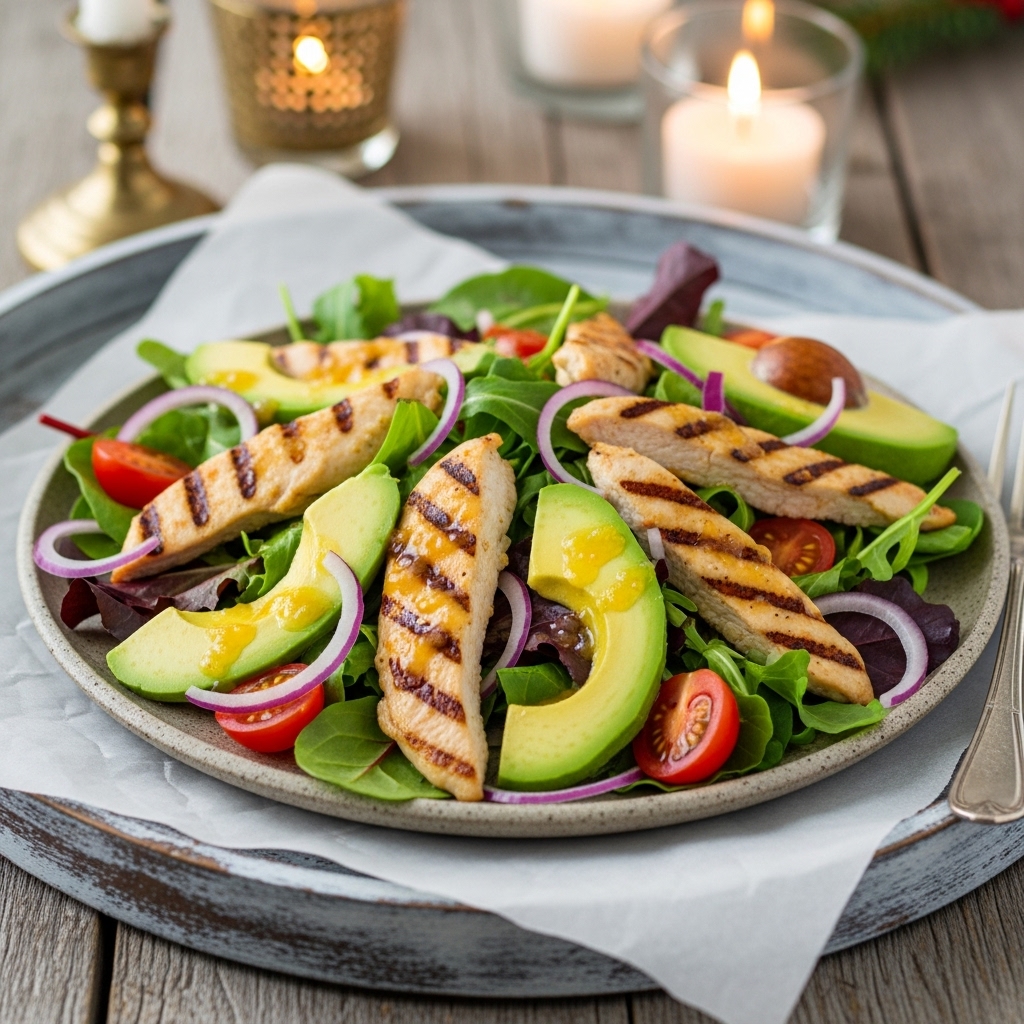 High-Protein Californian Grilled Chicken Salad with Citrus Vinaigrette