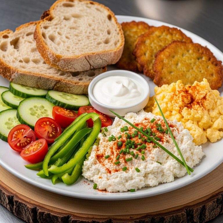 Hungarian Vegetarian Breakfast Platter: A Symphony of Textures and Flavors