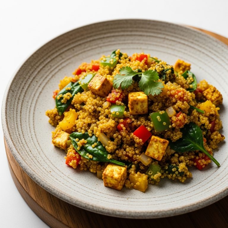 Indian Low-Carb Quinoa Vegetable Scramble