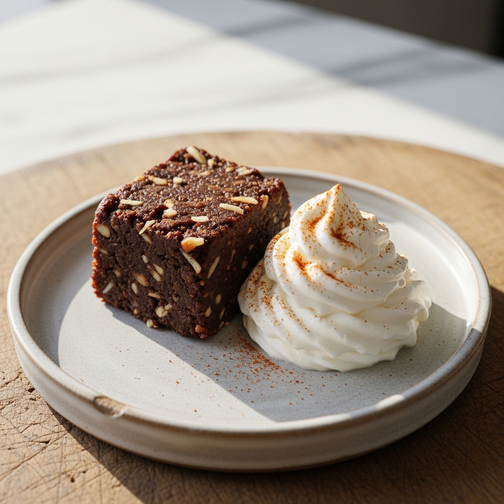 Indian Paleo Fudge with Coconut Whipped Cream