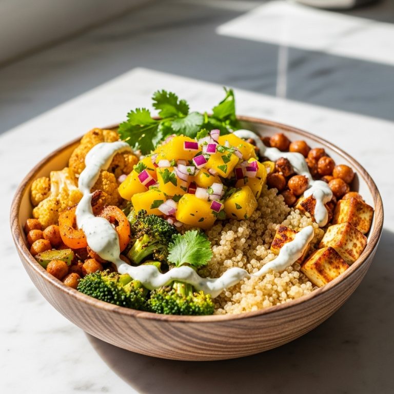 Indian Quinoa Protein Bowl with Tangy Mango Salsa
