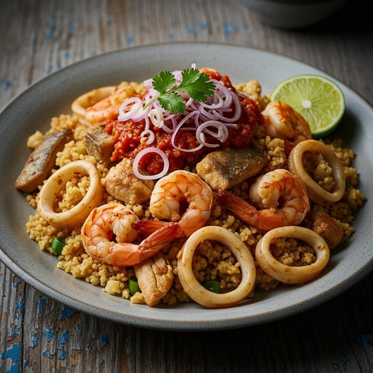 Indonesian Lunch: Keto Nasi Goreng Seafood Feast with Sambal Matah