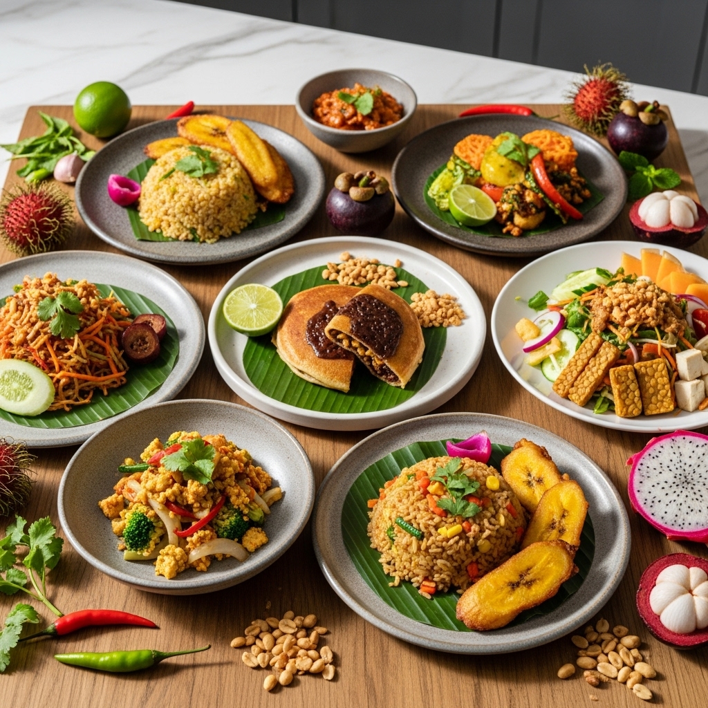 “Indonesian Vegan Breakfast Extravaganza: A Flavorful Sensory Experience”