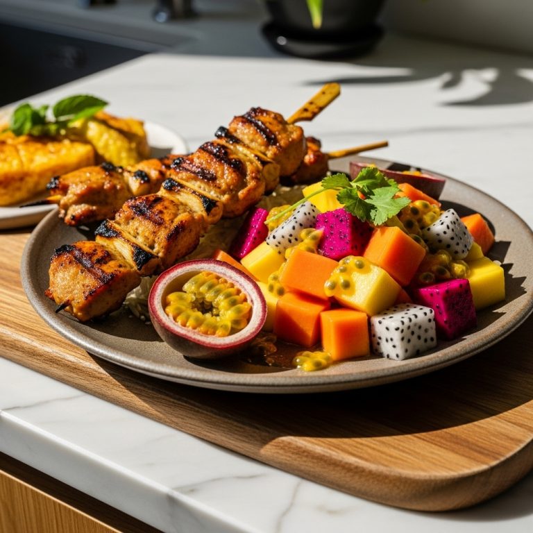 Indulgent Vietnamese Gluten-Free Brunch: Lemongrass Chicken Skewers & Tropical Fruit Salad