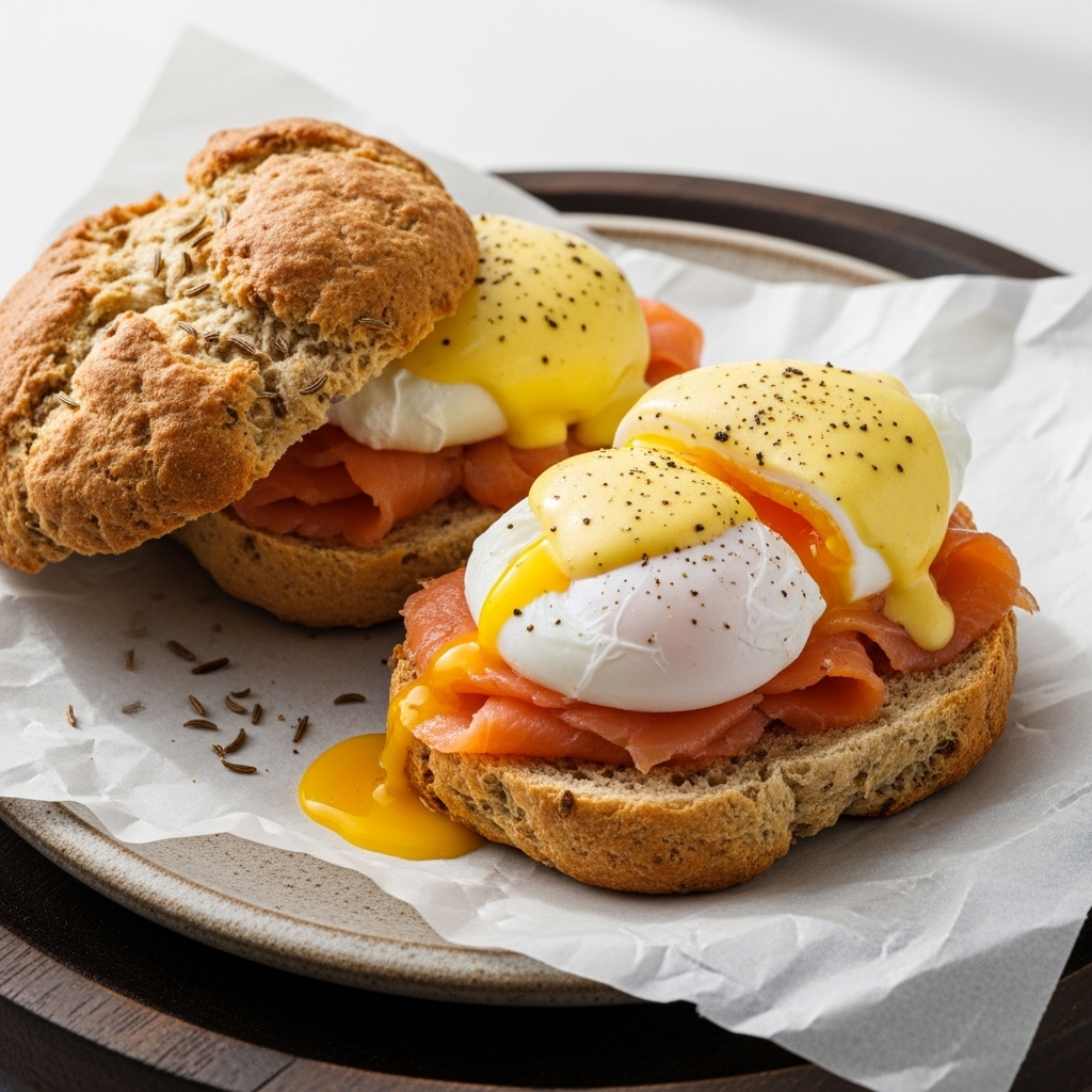 Irish Brunch Delight: Wholesome Soda Bread and Smoked Salmon Eggs Benedict