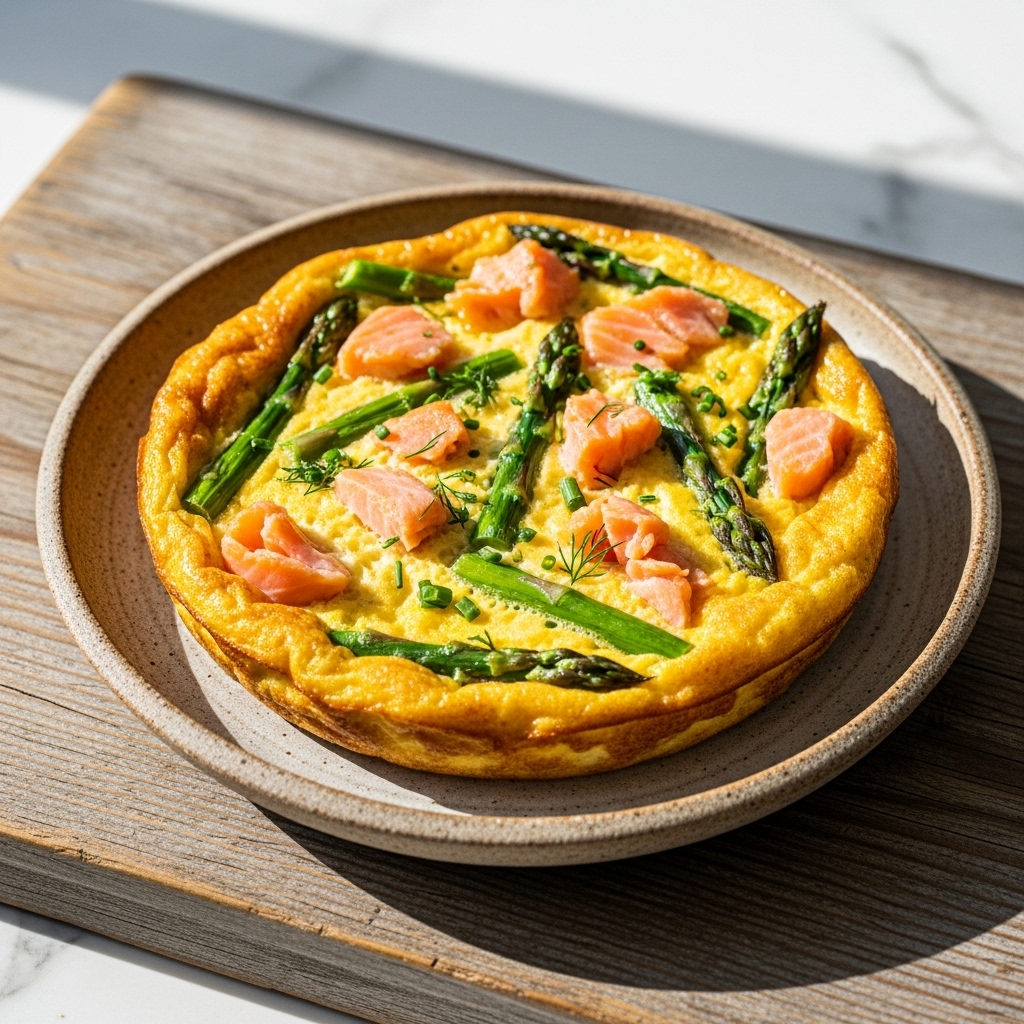 “Irish Gluten-Free Brunch Delight: Mouthwatering Smoked Salmon & Asparagus Frittata”