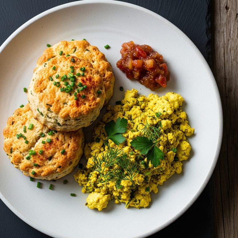 Irish Vegetarian Brunch Delight: Savory Potato Scones & Herb-Infused Scrambled Tofu