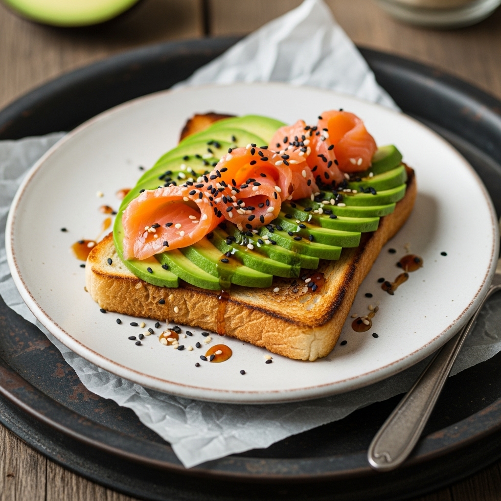 Japanese Breakfast: Keto Avocado Smoked Salmon Toast