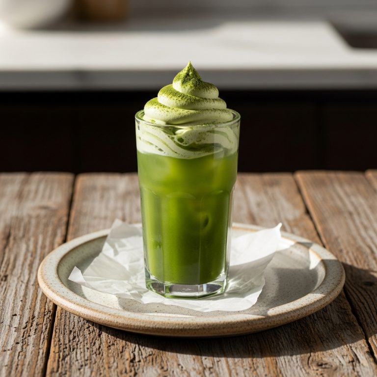 Japanese Green Tea Mocktail with Vegan Matcha Whipped Cream