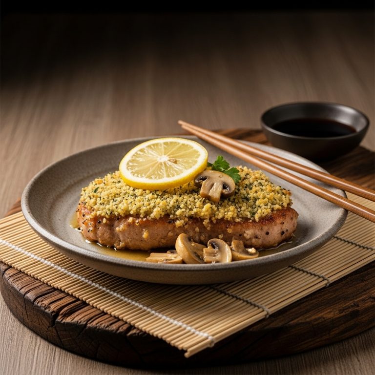 “Juicy Lemon Herb Crusted Pork Chops with Garlic Mushroom Sauce – Keto-Friendly Southern Comfort Food”