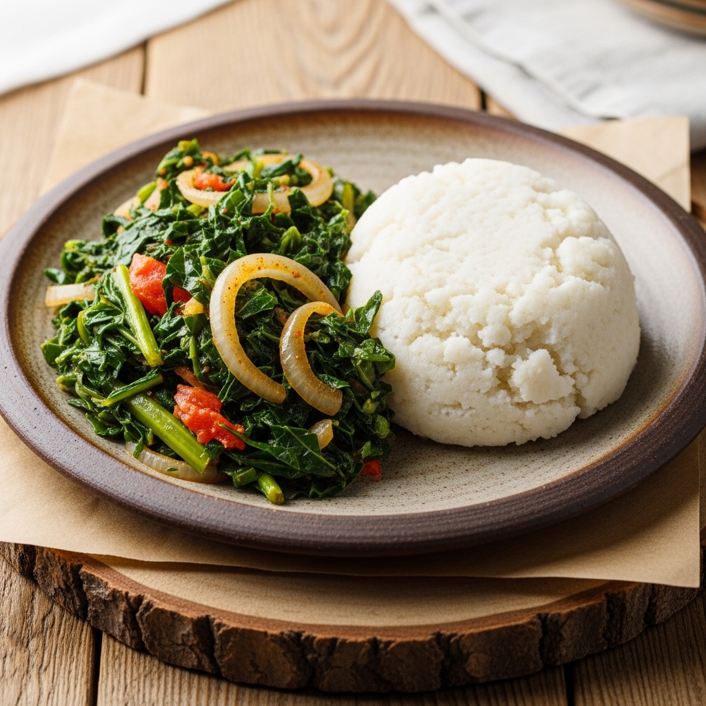 Kenyan Sukuma Wiki Stir Fry with Ugali – Easy and Authentic African Recipe for Delicious Family Lunch