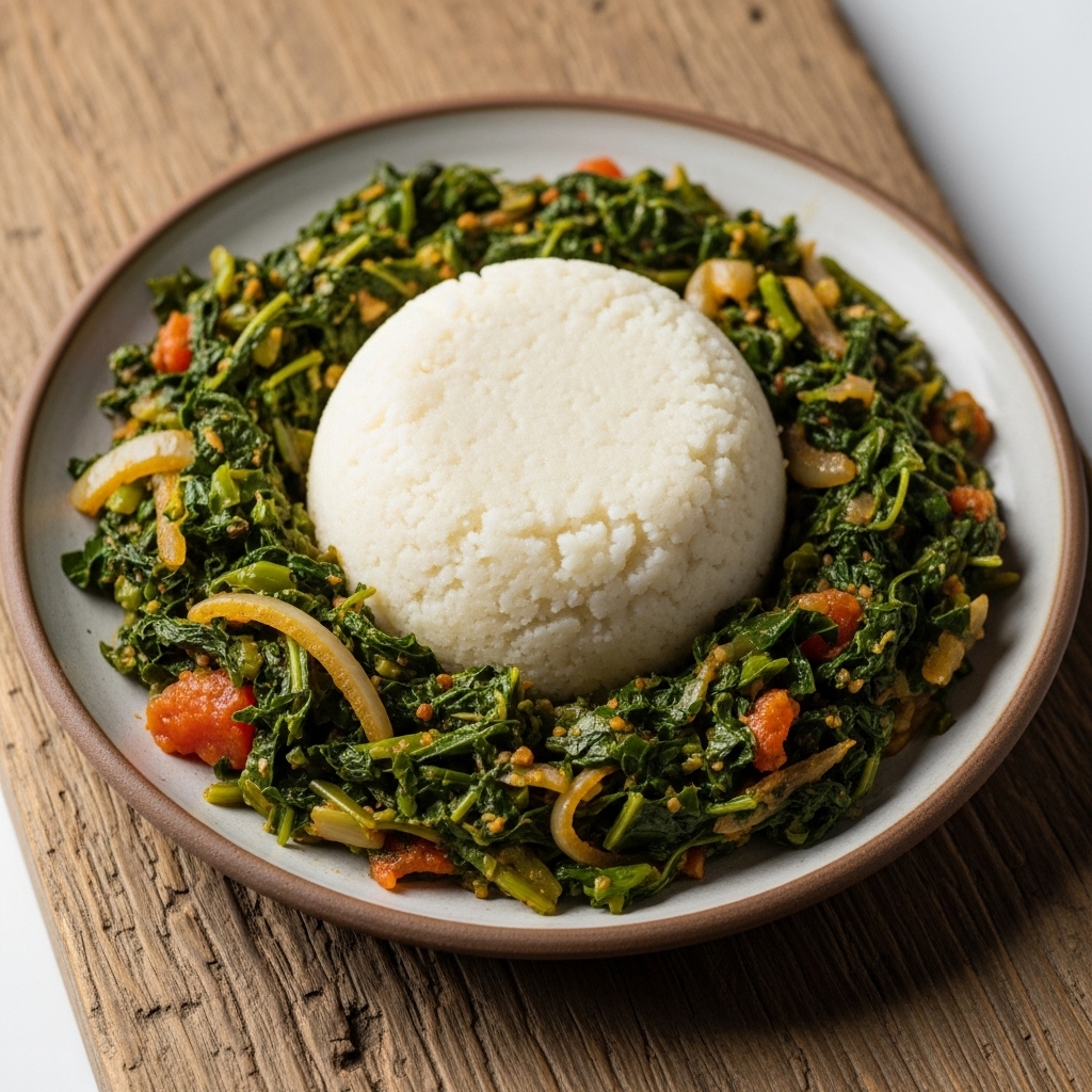 Kenyan Vegan Ugali & Sukuma Wiki Stir Fry: A Rich, Flavorful Experience