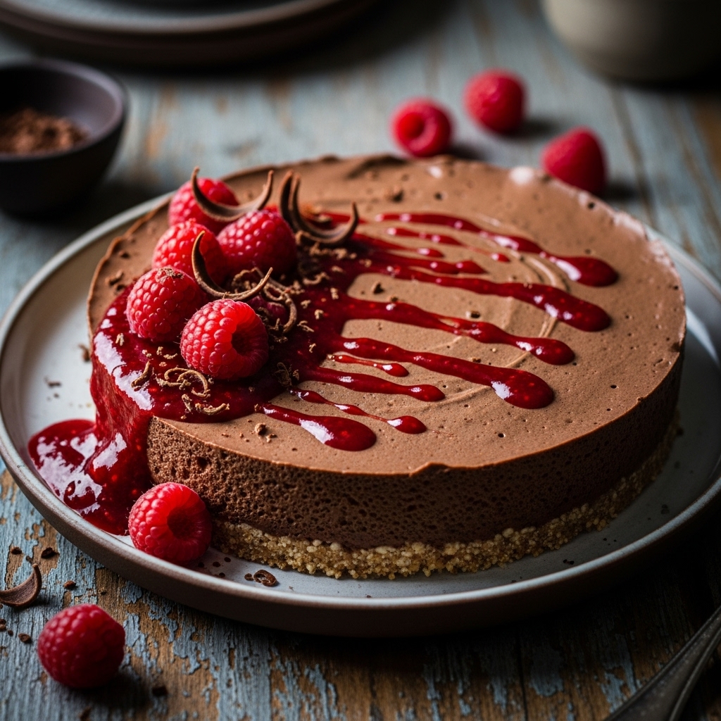Keto Almond-Flour Chocolate Mousse Torte with Raspberry Coulis: A Heavenly Israeli Dessert Experience