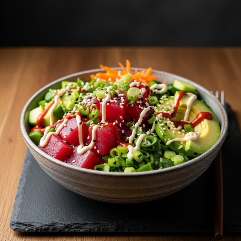 Keto Avocado Tuna Poke Bowl