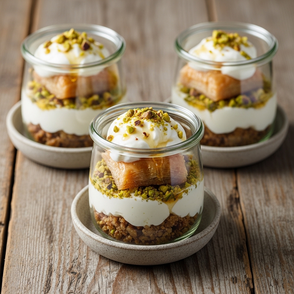 Keto Baklava Parfaits with Honey-Infused Greek Yogurt