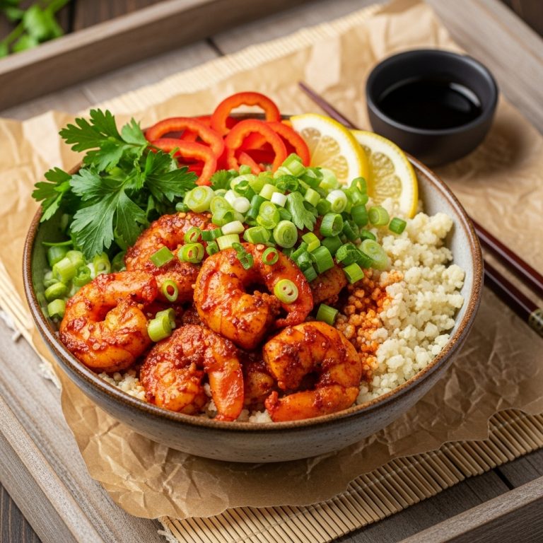 Keto Cajun Shrimp and Cauliflower Rice Bowl – A Spicy Seafood Fiesta in Every Bite!