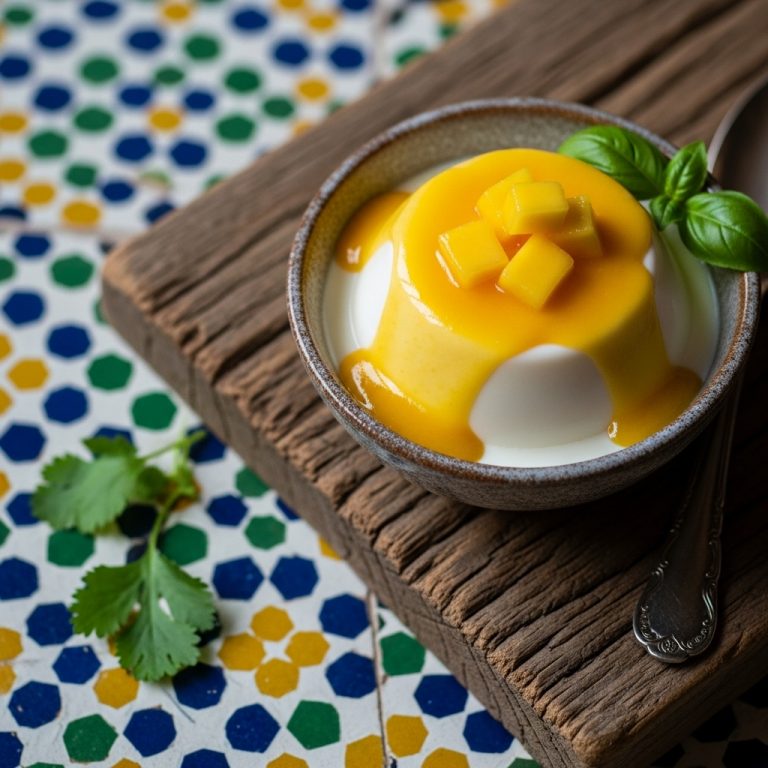 Keto Caribbean Coconut Panna Cotta with Mango Sauce