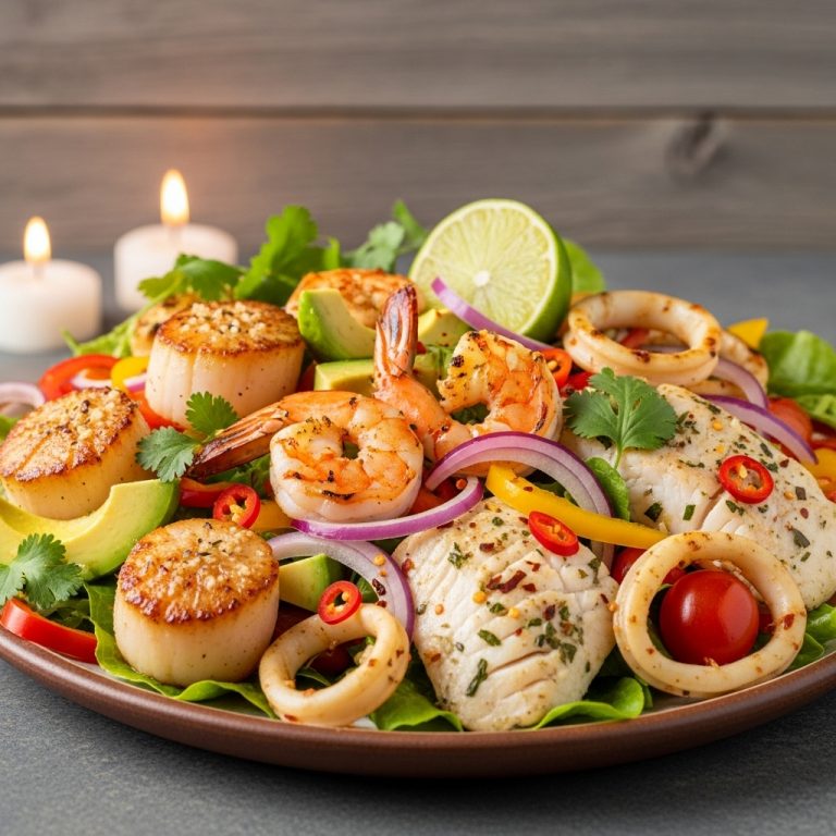 Keto Chilean Seafood Medley with Cilantro-Lime Sauce