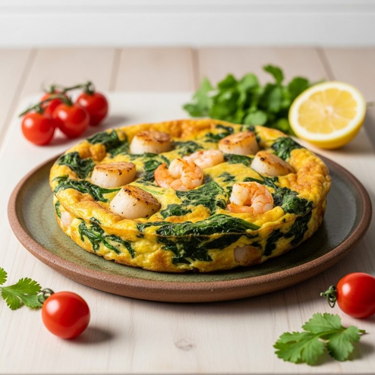 Keto Chilean Breakfast: Seafood & Spinach Frittata