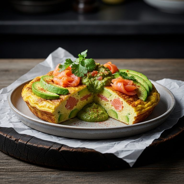 Keto Chilean Brunch Delight: Avocado Stuffed Smoked Salmon Frittata