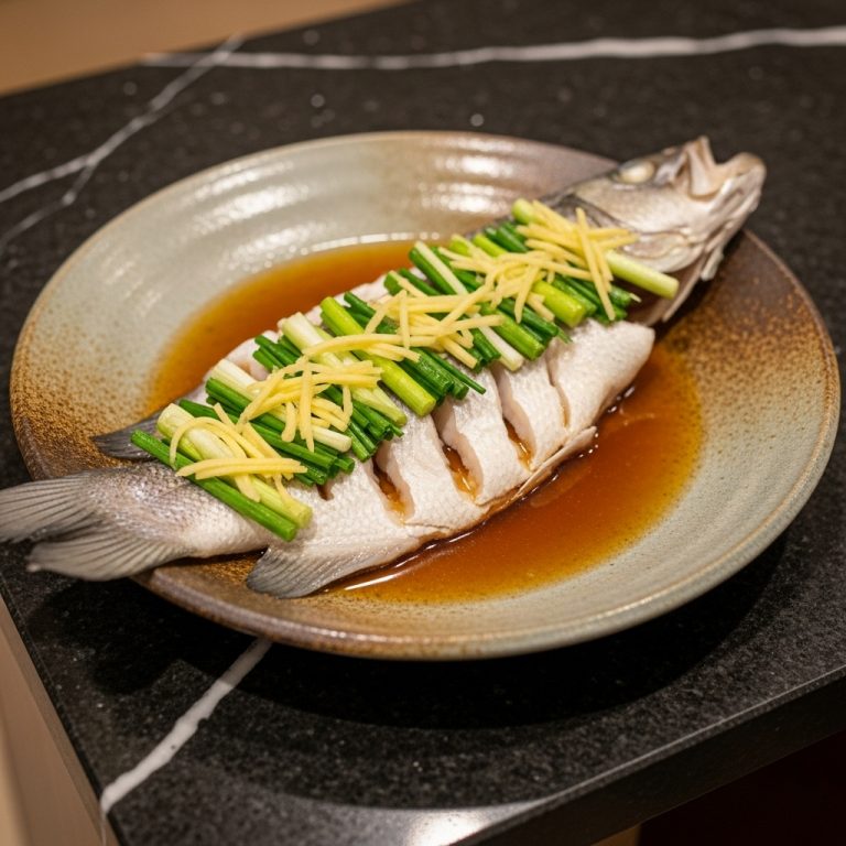 Keto Chinese Steamed Fish with Ginger and Scallions