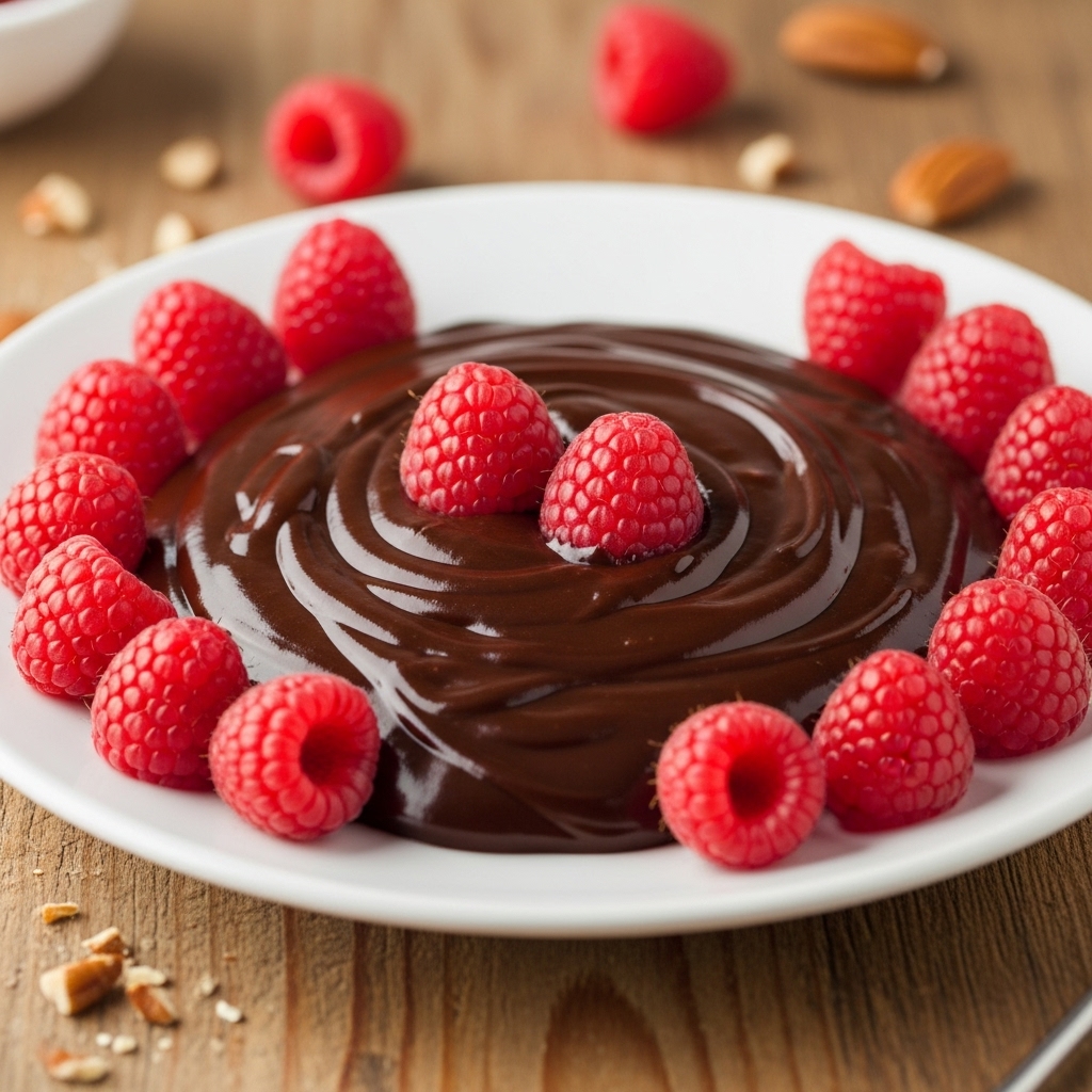 Keto Chocolate Fondue with Raspberry Dippers