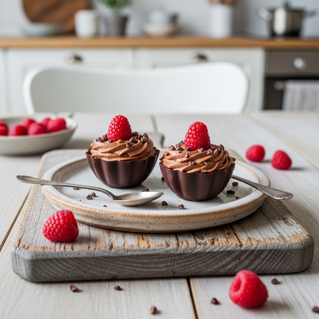 Keto Chocolate Mousse in Chocolate Cups