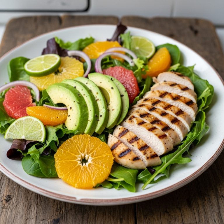 Keto Citrus Avocado Salad with Grilled Chicken
