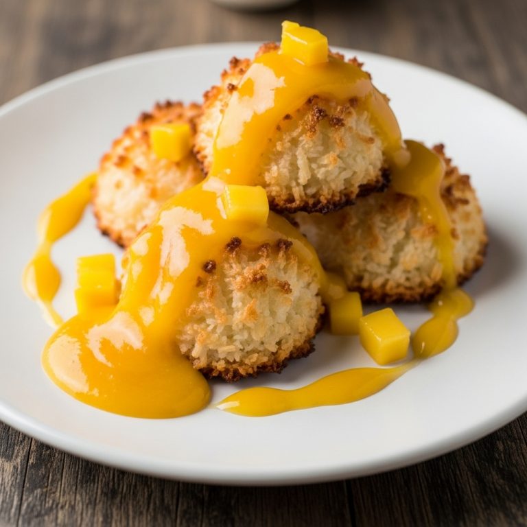Keto Coconut Macaroons with Mango Coulis – A Tropical Sri Lankan Delight