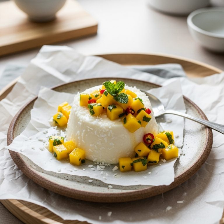 Keto Coconut Panna Cotta with Mango Salsa
