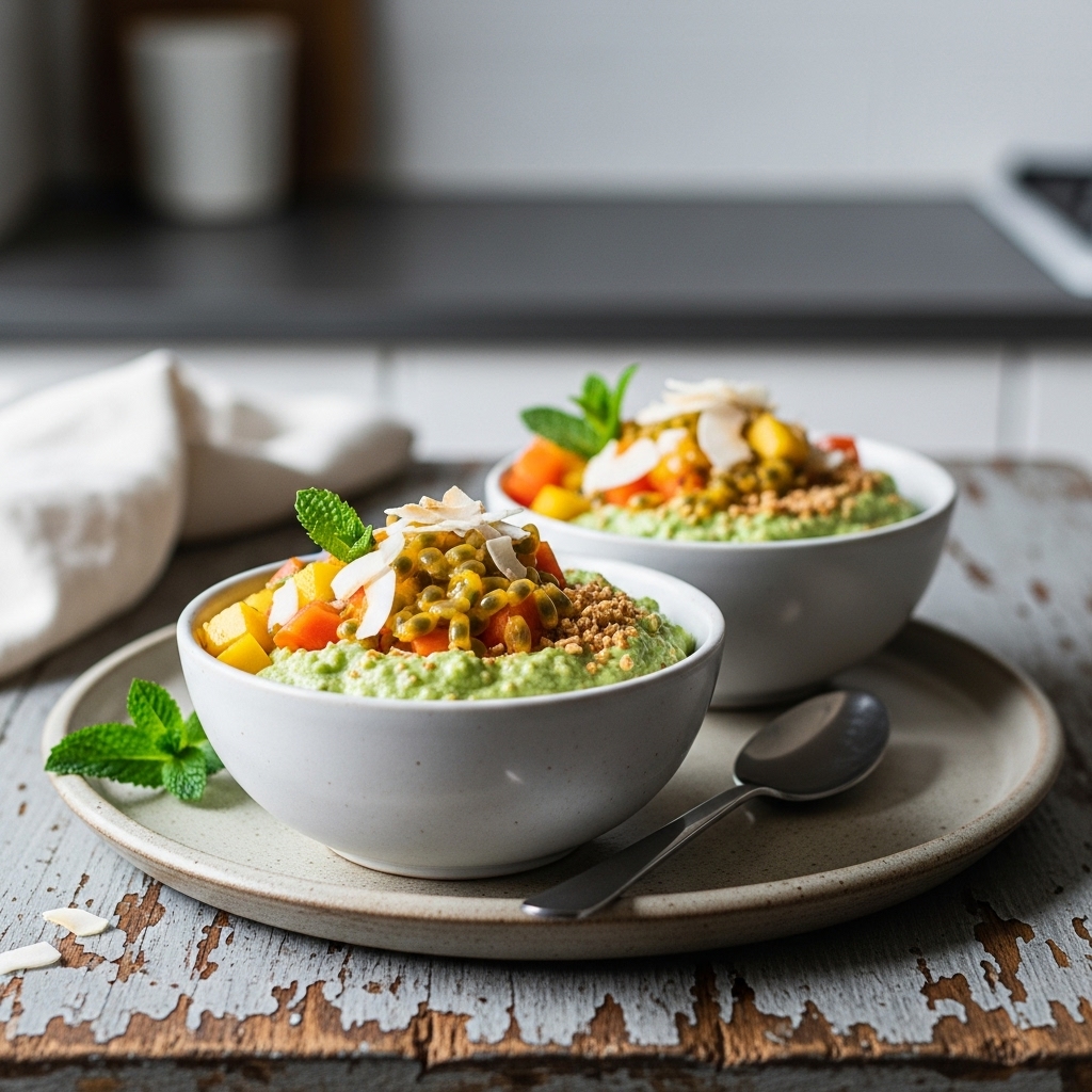 Keto Colombian Brunch: Avocado Chia Pudding Bowls with Tropical Fruit Salsa