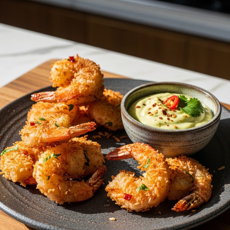 Keto Colombian Coconut Shrimp Bites with Avocado Dipping Sauce