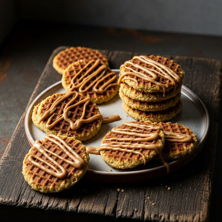 Keto Dutch Snack: Cauliflower Stroopwafel Bites with Almond Butter Drizzle