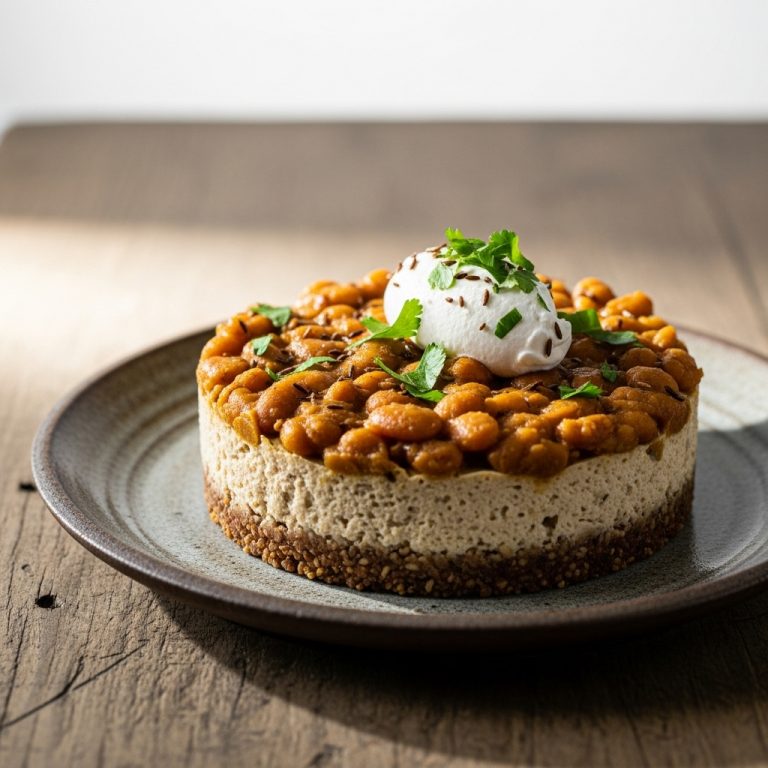 “Keto Egyptian Ful Medames-Inspired Cheesecake Dessert”