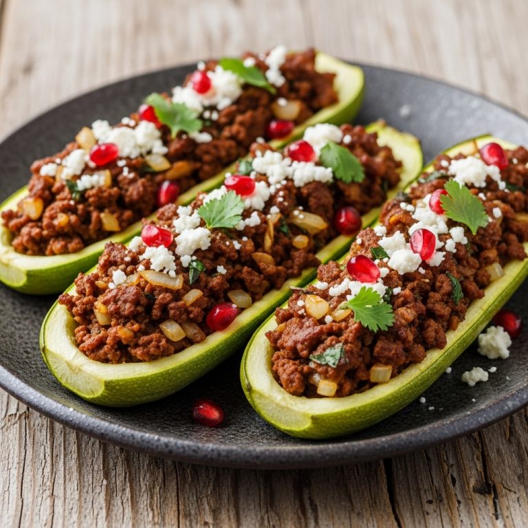 Keto Egyptian-Inspired Zucchini Boats Stuffed with Spiced Ground Beef