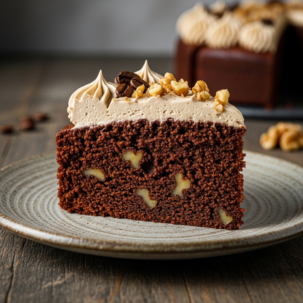 “Keto-Friendly Ethiopian Coffee Walnut Cake”