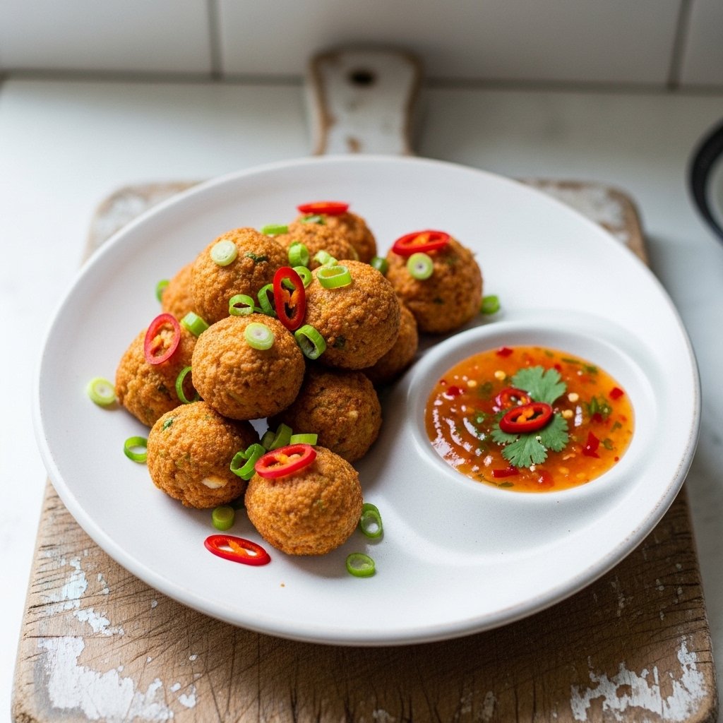 Keto-Friendly Filipino Crab Fat Bombs with Spicy Mango Dipping Sauce