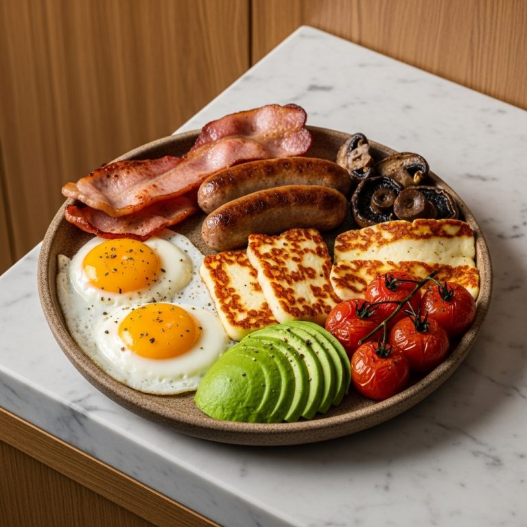 Keto-Friendly Gourmet English Breakfast: A Symphony of Textures & Flavors