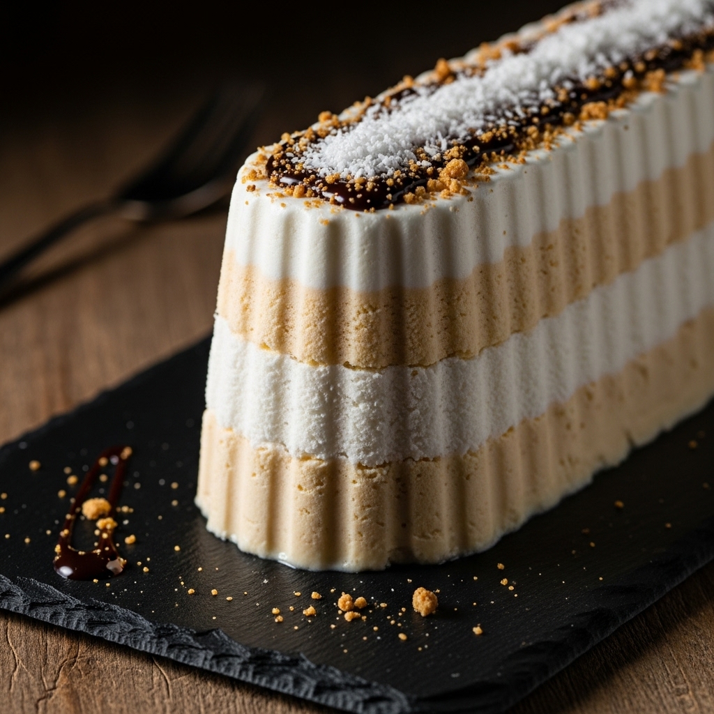“Keto-Friendly Israeli Dessert: Almond Coconut Semifreddo Tower”