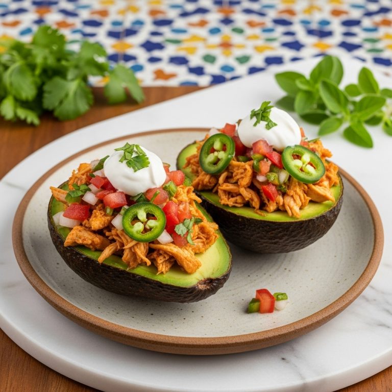 Keto-Friendly Mexican Stuffed Avocados with Spicy Chicken and Pico de Gallo