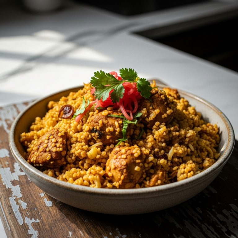 Keto-Friendly Pakistani Lunch: Spiced Chicken Biryani with Cauliflower Rice