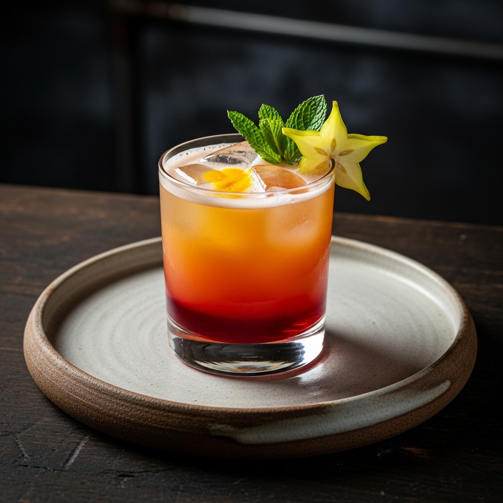 Keto-Friendly Tropical Sunset Mocktail